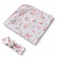 Alice’s Tea Party Organic Jersey Wrap & Topknot Set - Thumbnail 2