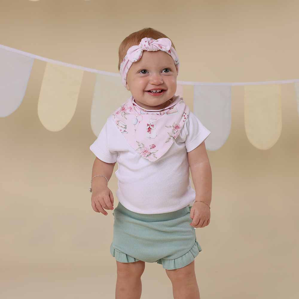 Alice’s Tea Party Organic Dribble Bib - View 3