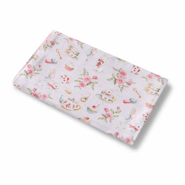 Alices Tea Party Organic Muslin Wrap | Snuggle Hunny