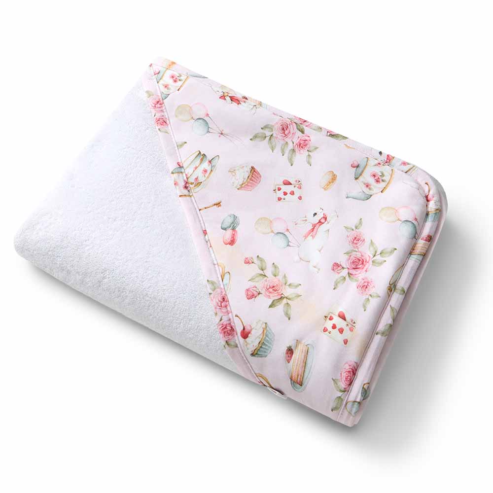 Alice’s Tea Party Organic Hooded Baby Towel - View 2