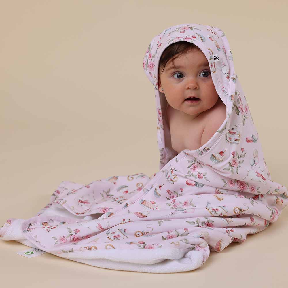 Alice’s Tea Party Organic Hooded Baby Towel - View 3