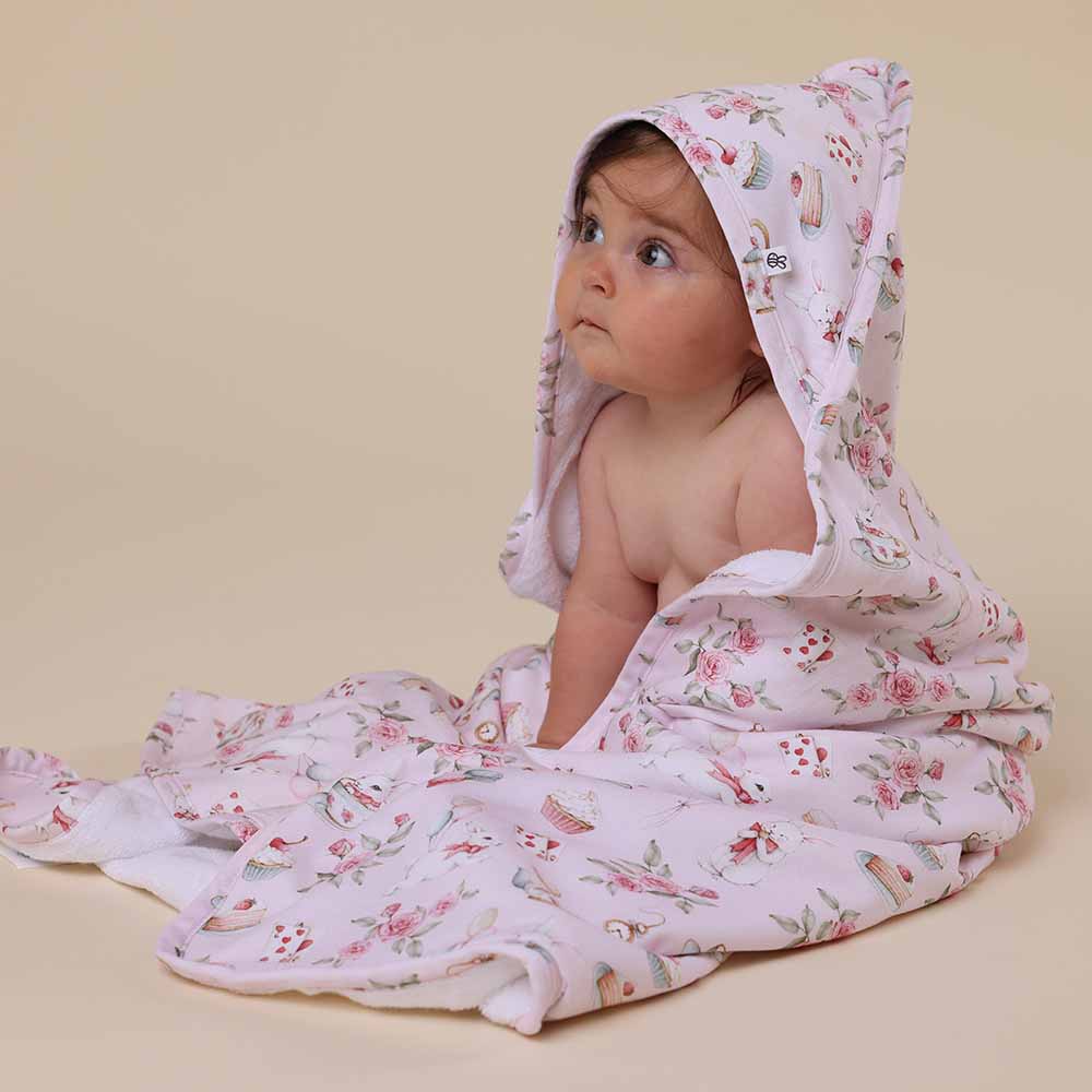 Alice’s Tea Party Organic Hooded Baby Towel - View 4