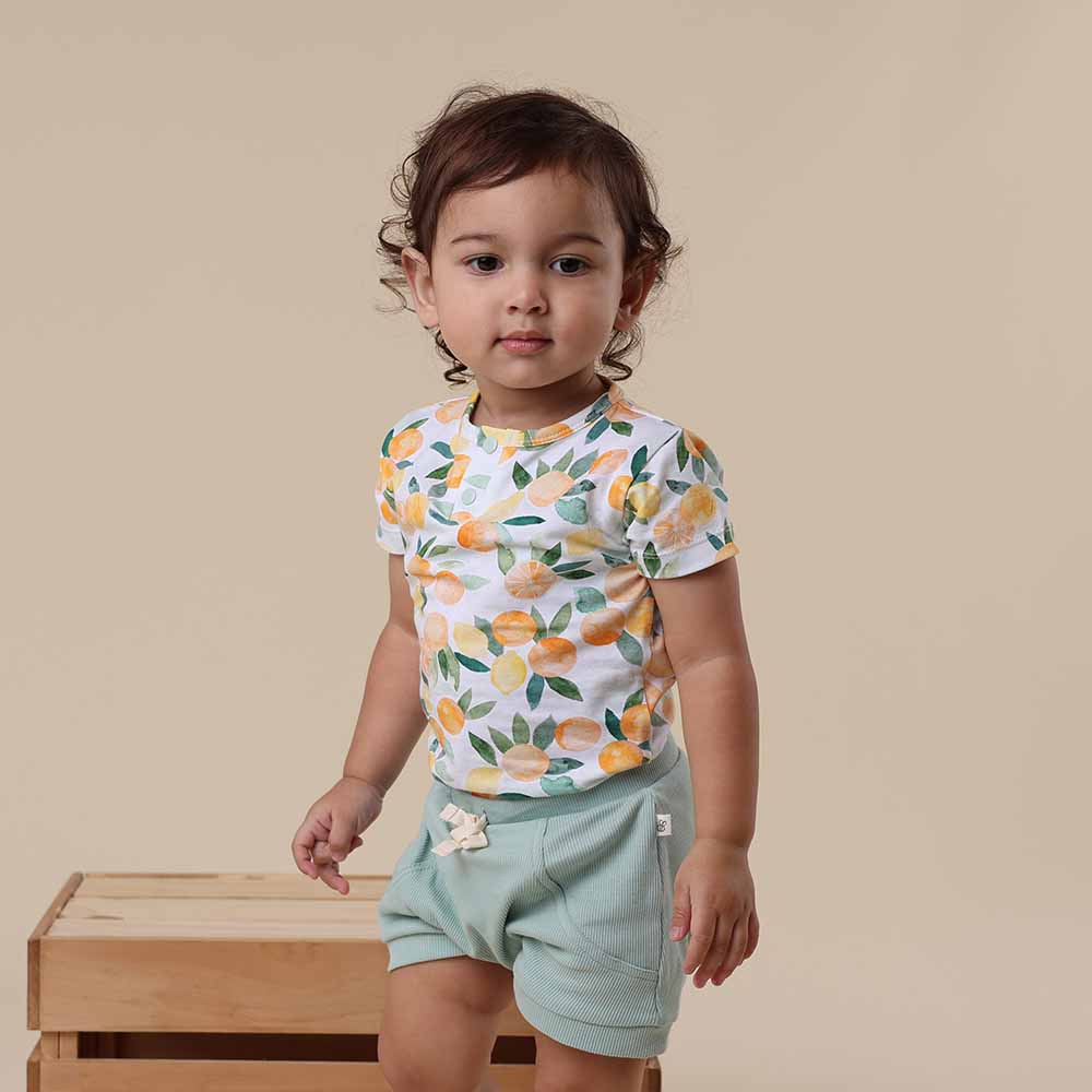 Citrus Squeeze Short Sleeve Organic Bodysuit - View 3