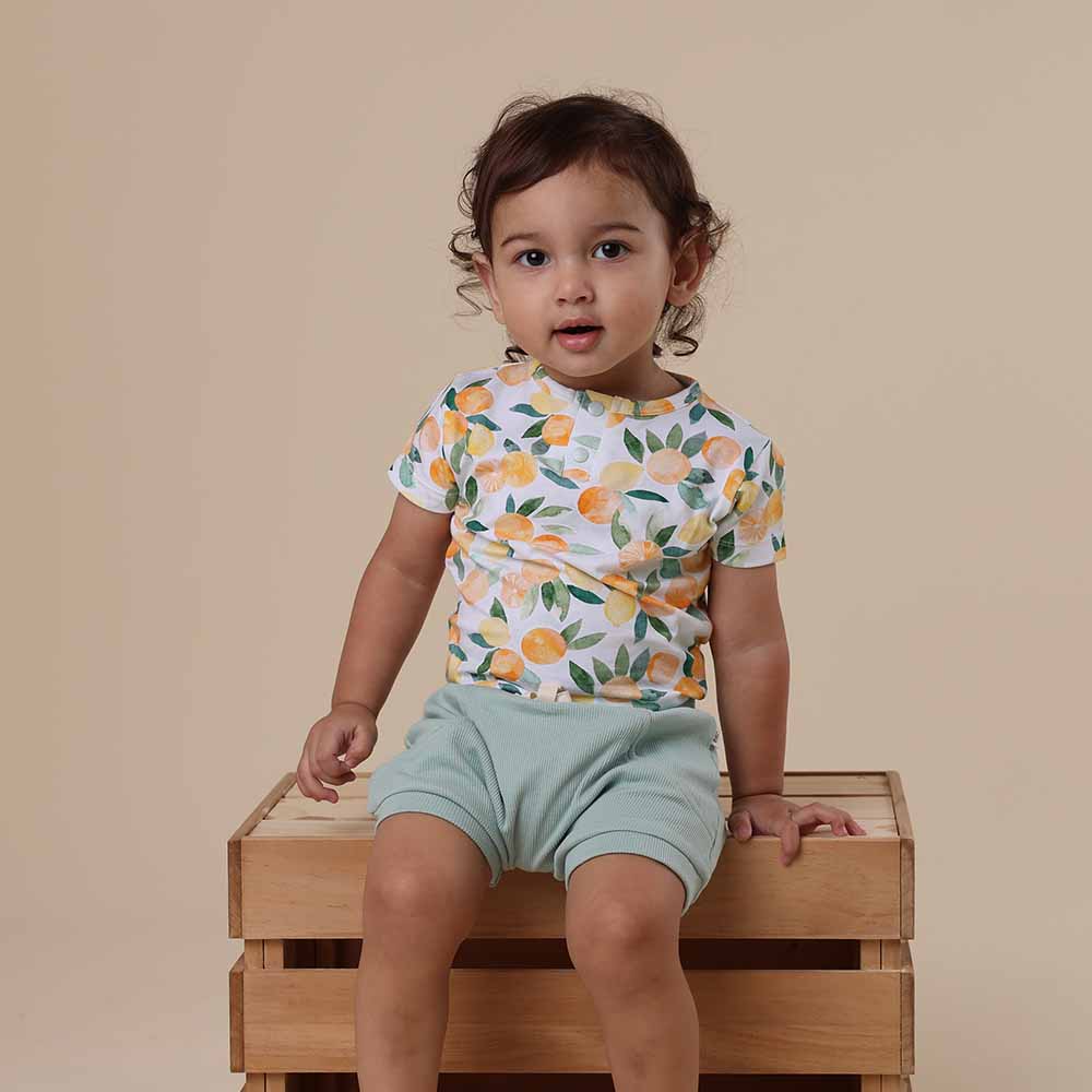 Citrus Squeeze Short Sleeve Organic Bodysuit - View 6