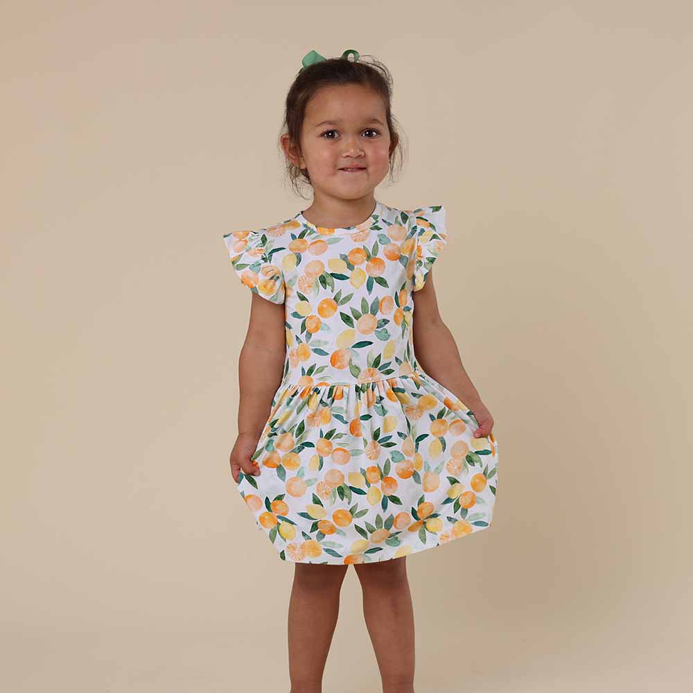 Citrus Squeeze Short Sleeve Organic Dress - View 1