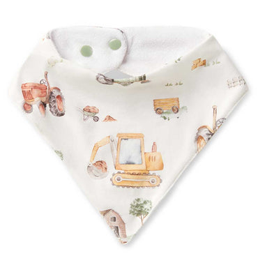 Diggers & Tractors Organic Dribble Bib | Snuggle Hunny