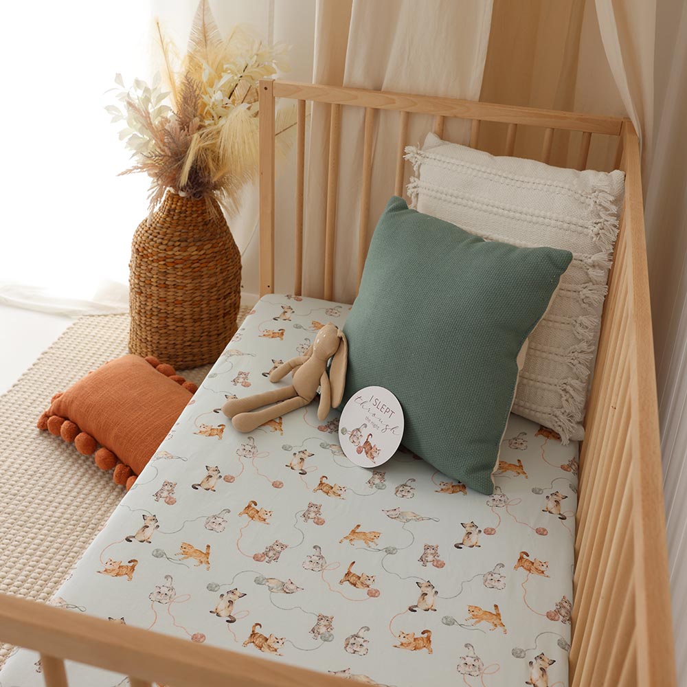 Kittens Organic Fitted Cot Sheet - View 2