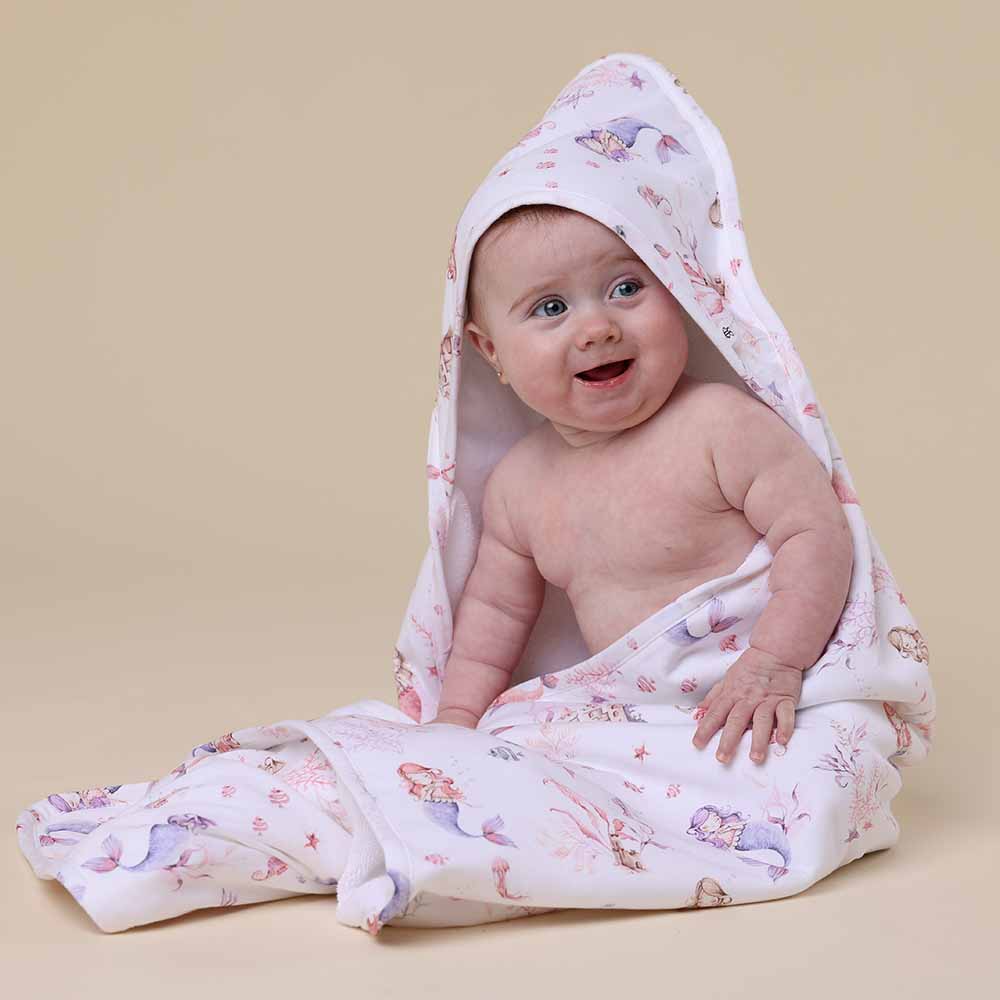 Mermaid Organic Baby Towel & Wash Cloth Set - View 4