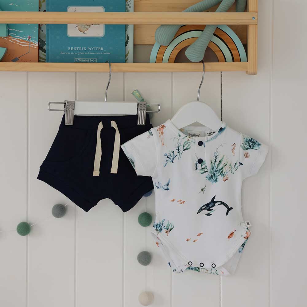 Ocean Short Sleeve Organic Bodysuit - View 4