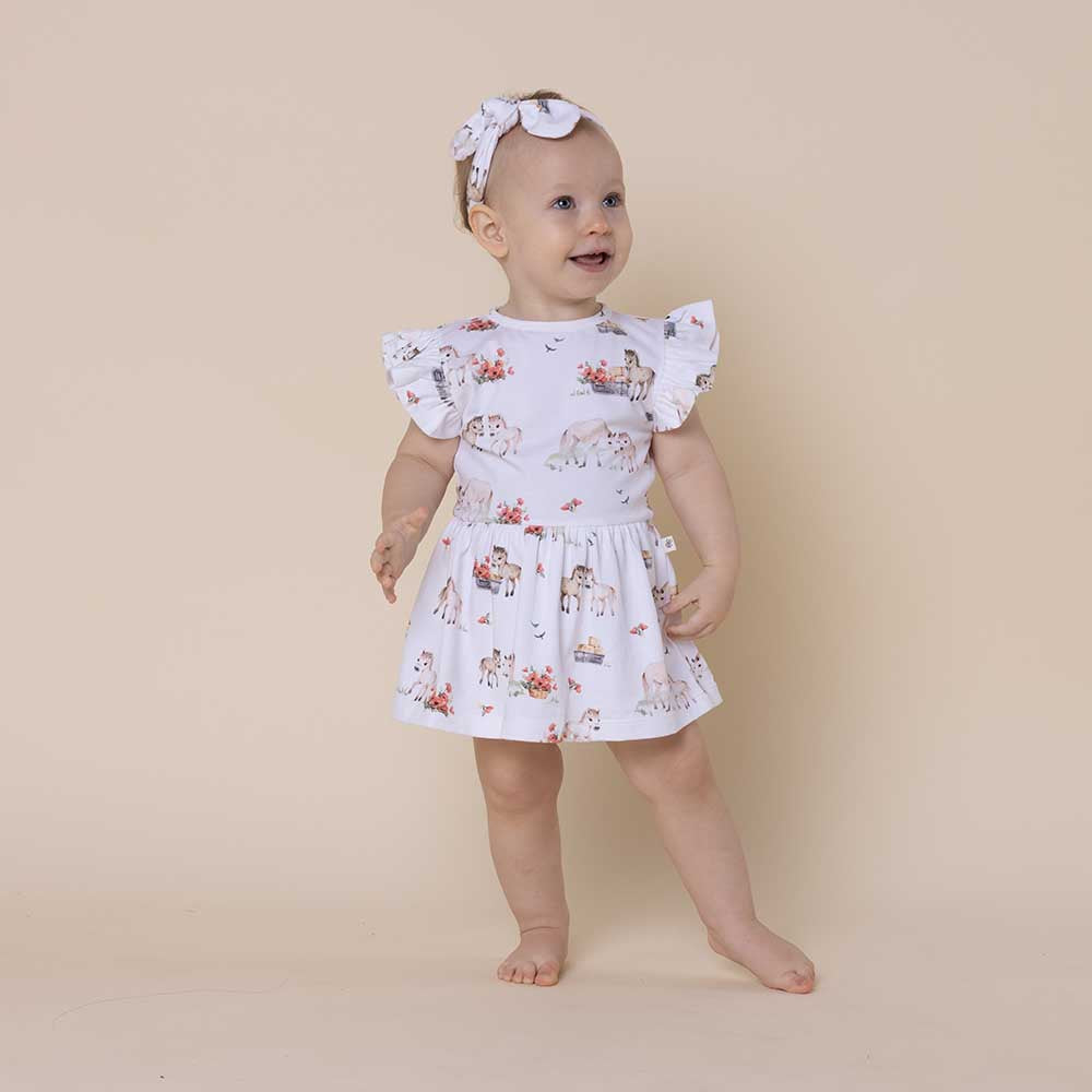 Pony Pals Short Sleeve Organic Dress - View 5