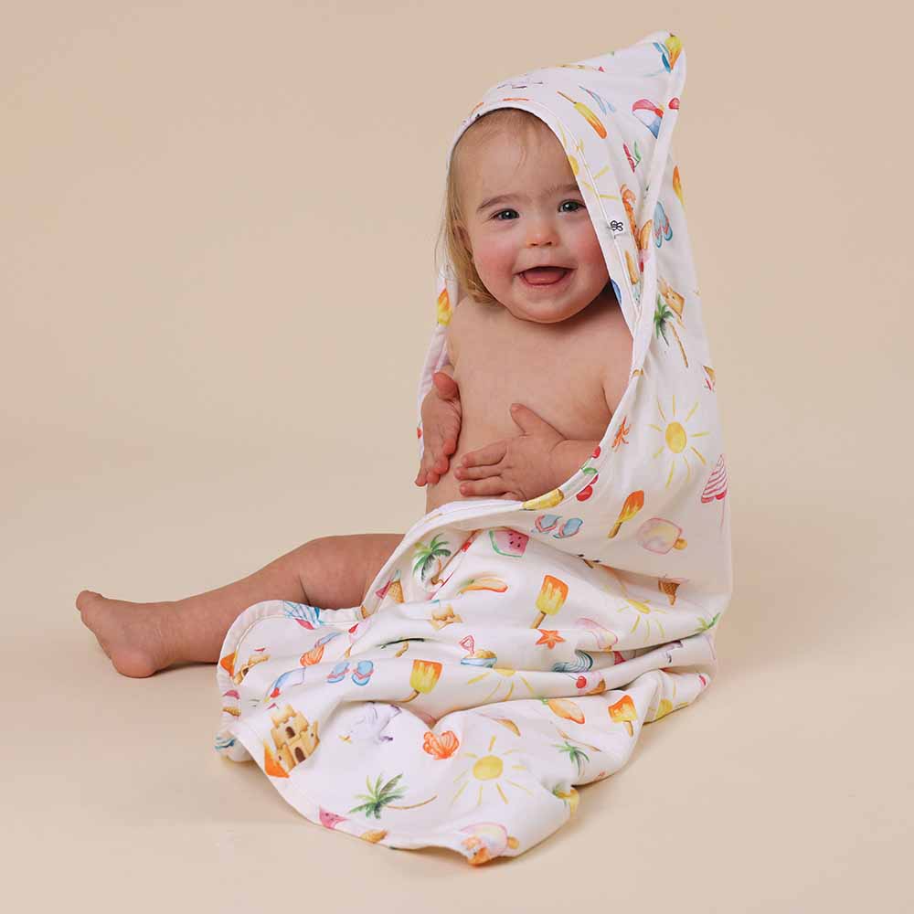 Beach Fun Organic Hooded Baby Towel - View 6