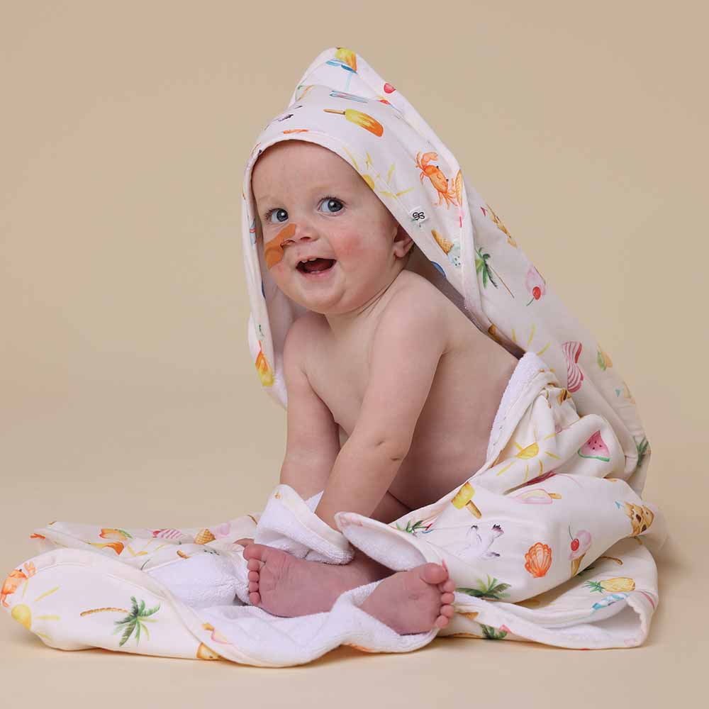 Beach Fun Organic Hooded Baby Towel - View 3