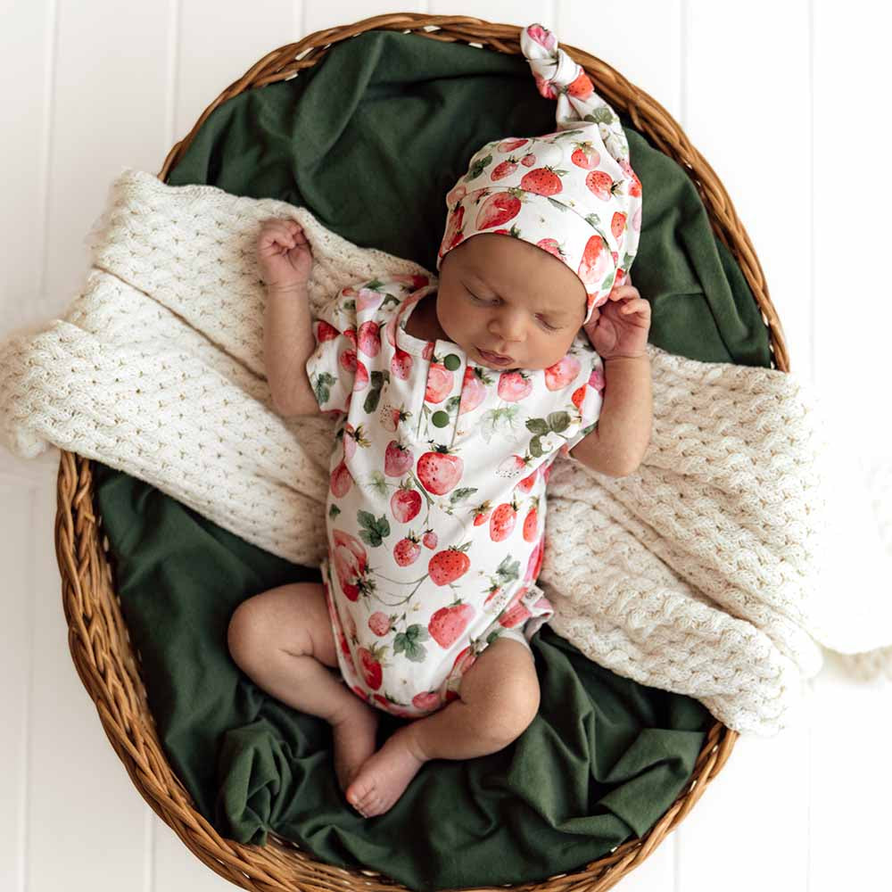 Strawberry Short Sleeve Organic Bodysuit - View 1