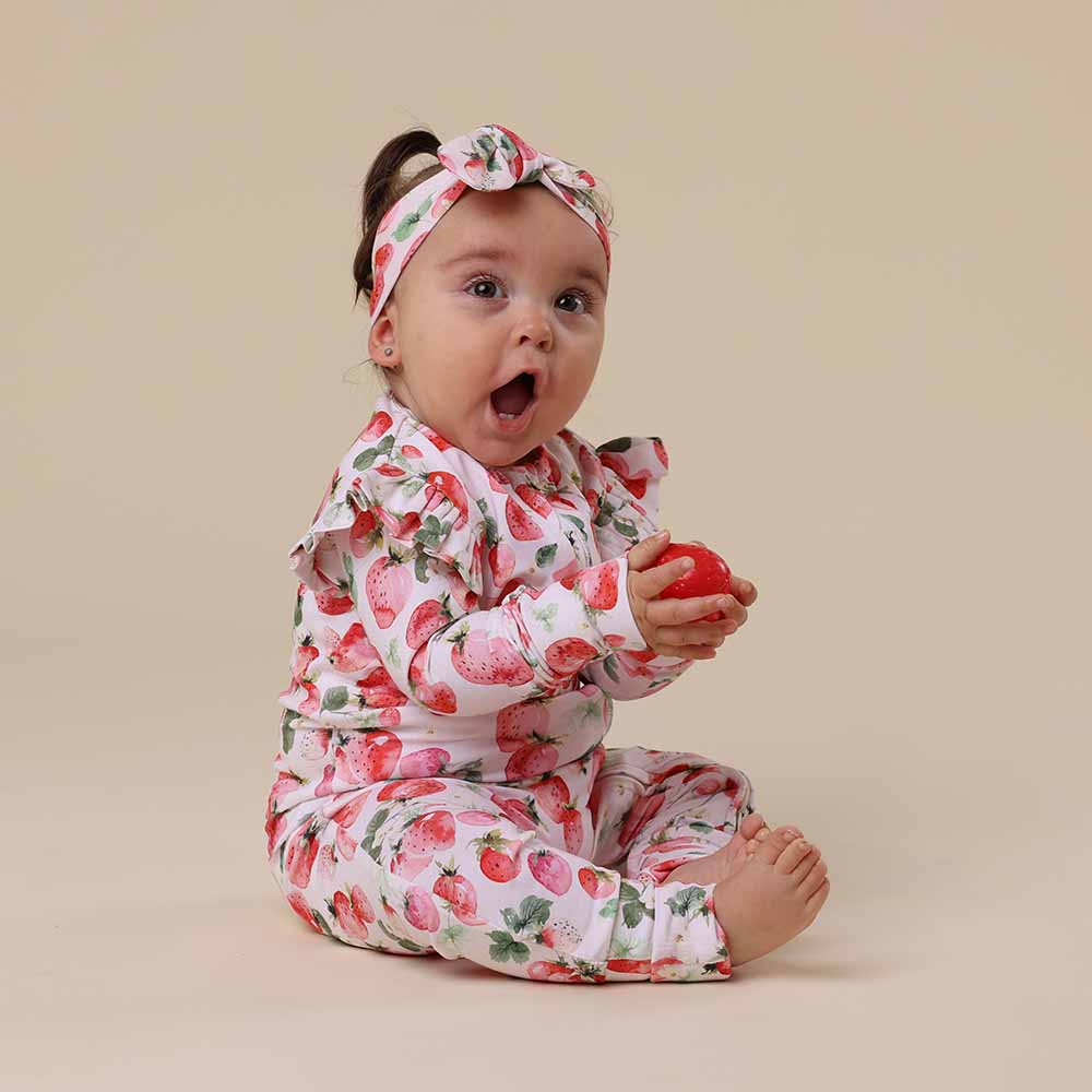 Strawberry Organic Snugglesuit Convertible Romper - View 6