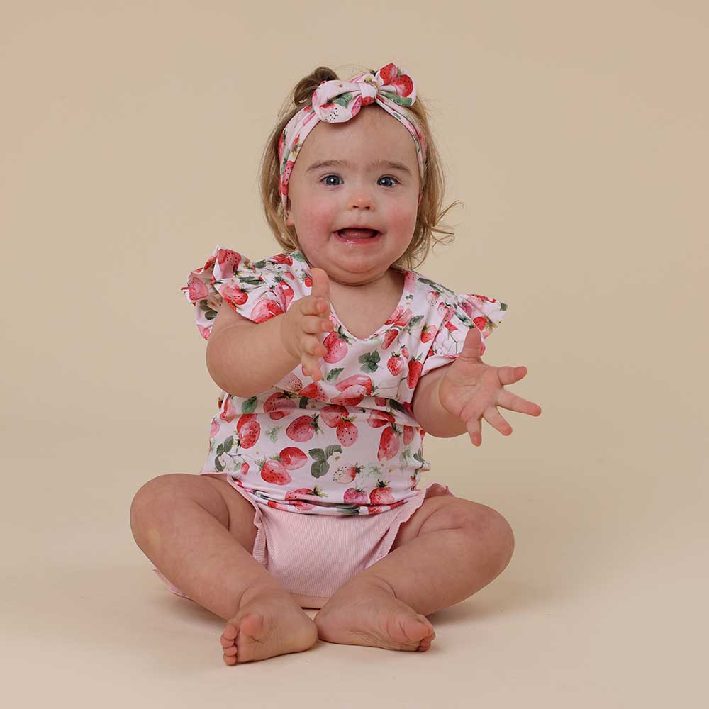 Strawberry Organic T-Shirt with Frill - View 3