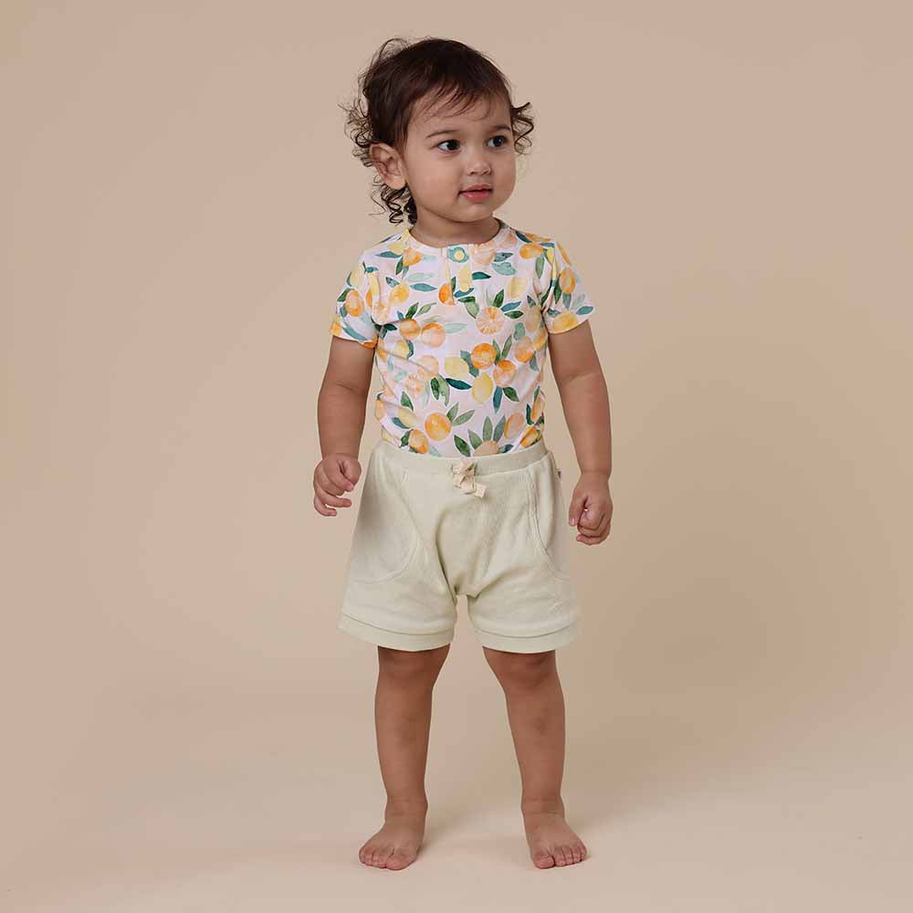 Sunny Citrus Short Sleeve Organic Bodysuit - View 11
