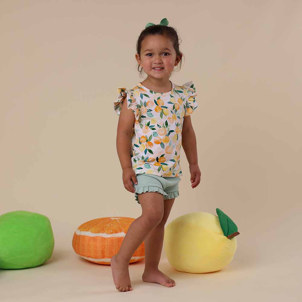 Sunny Citrus Organic T-Shirt with Frill - View 8