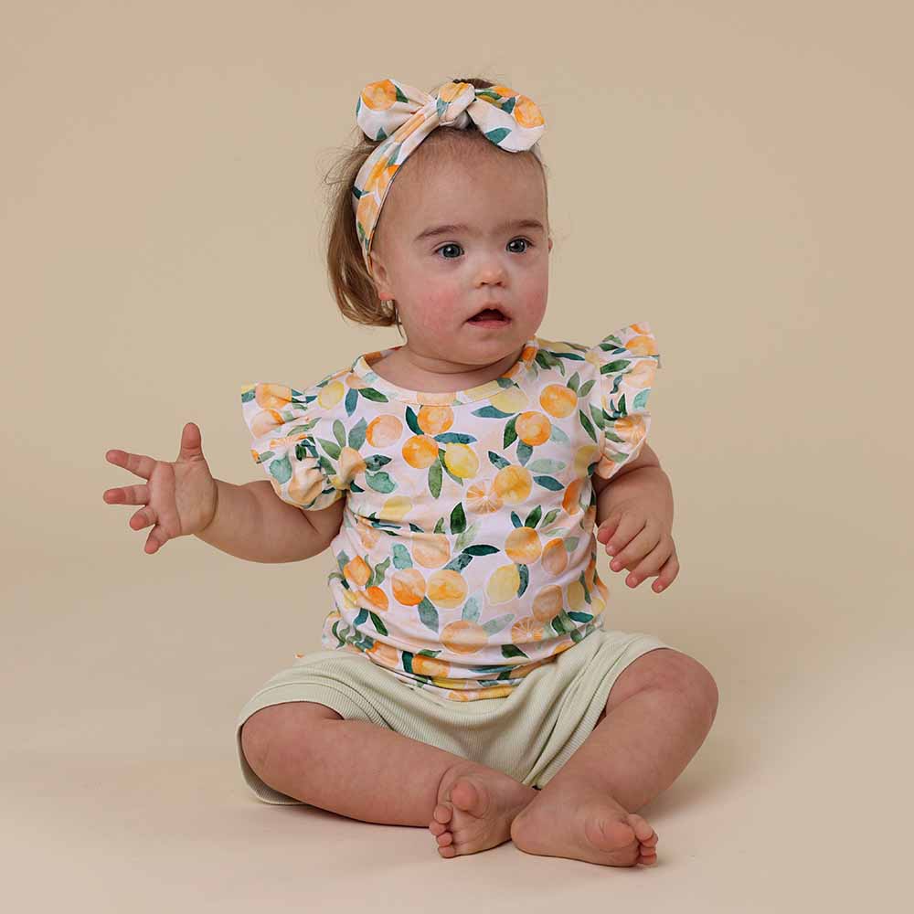 Sunny Citrus Organic T-Shirt with Frill - View 3
