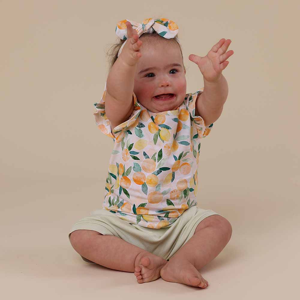 Sunny Citrus Organic T-Shirt with Frill - View 9