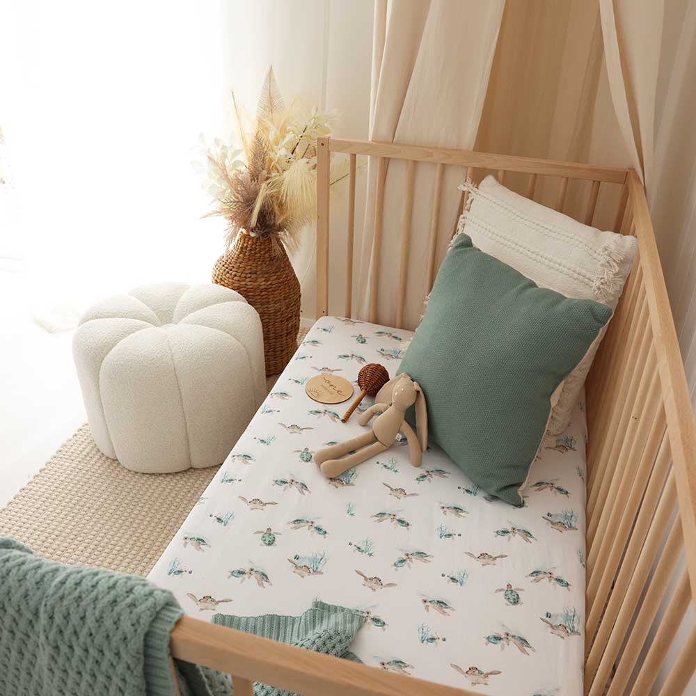 Turtle Organic Fitted Cot Sheet - View 5