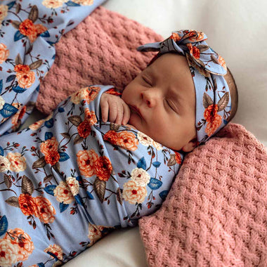 Vintage Blossom Organic Jersey Wrap | Snuggle Hunny