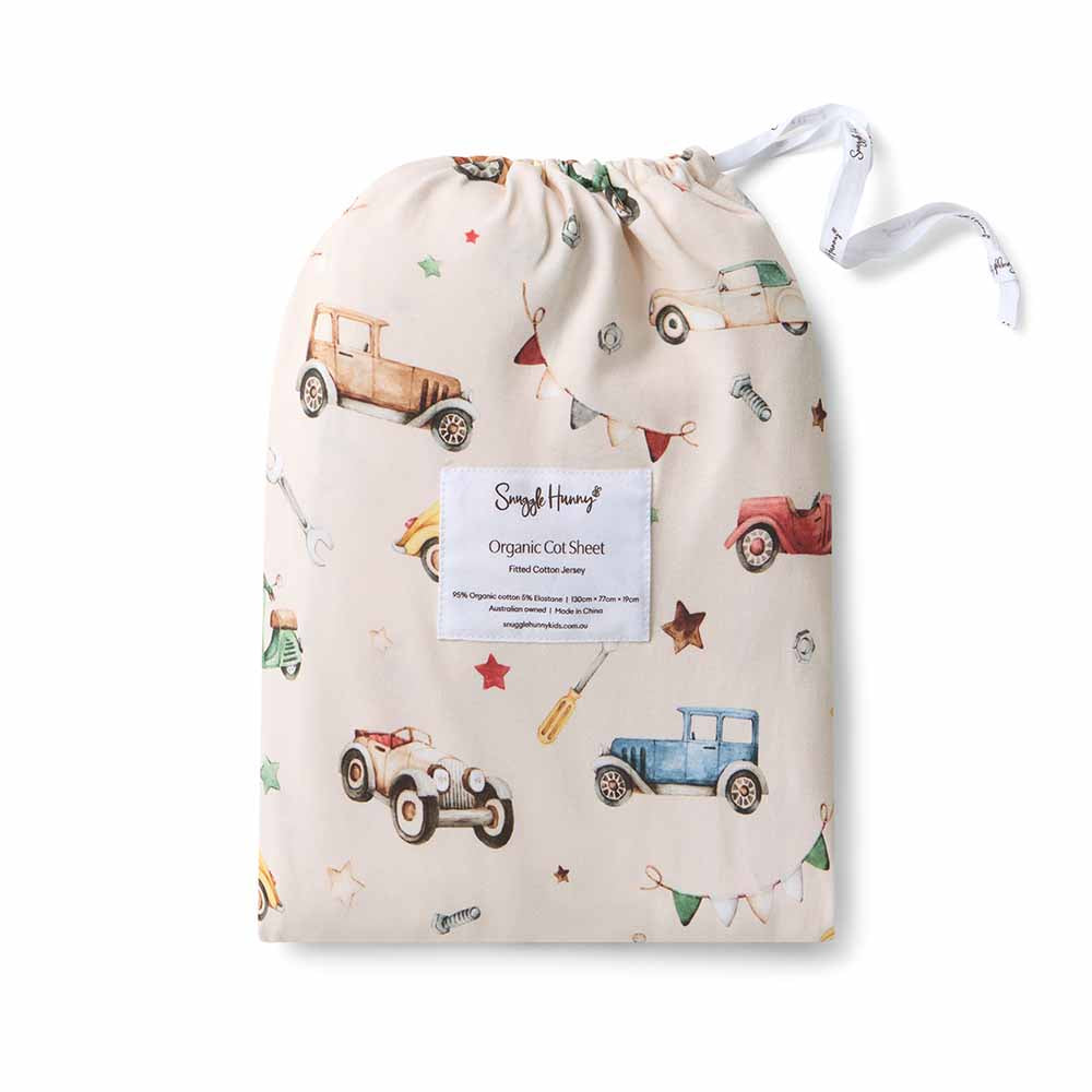 Vintage Cars Organic Fitted Cot Sheet - View 5
