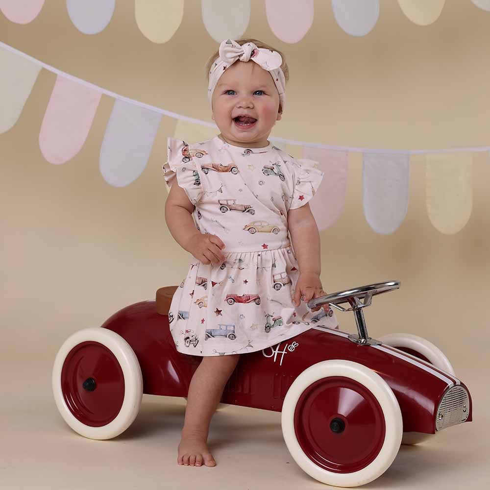 Vintage Cars Short Sleeve Organic Dress - View 1