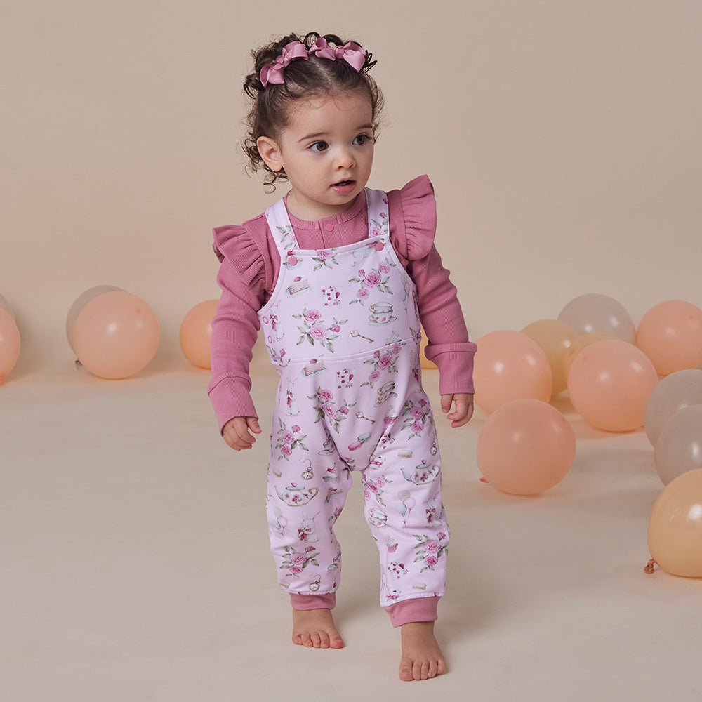 Alice's Tea Party Organic Snuggle Overalls - View 10
