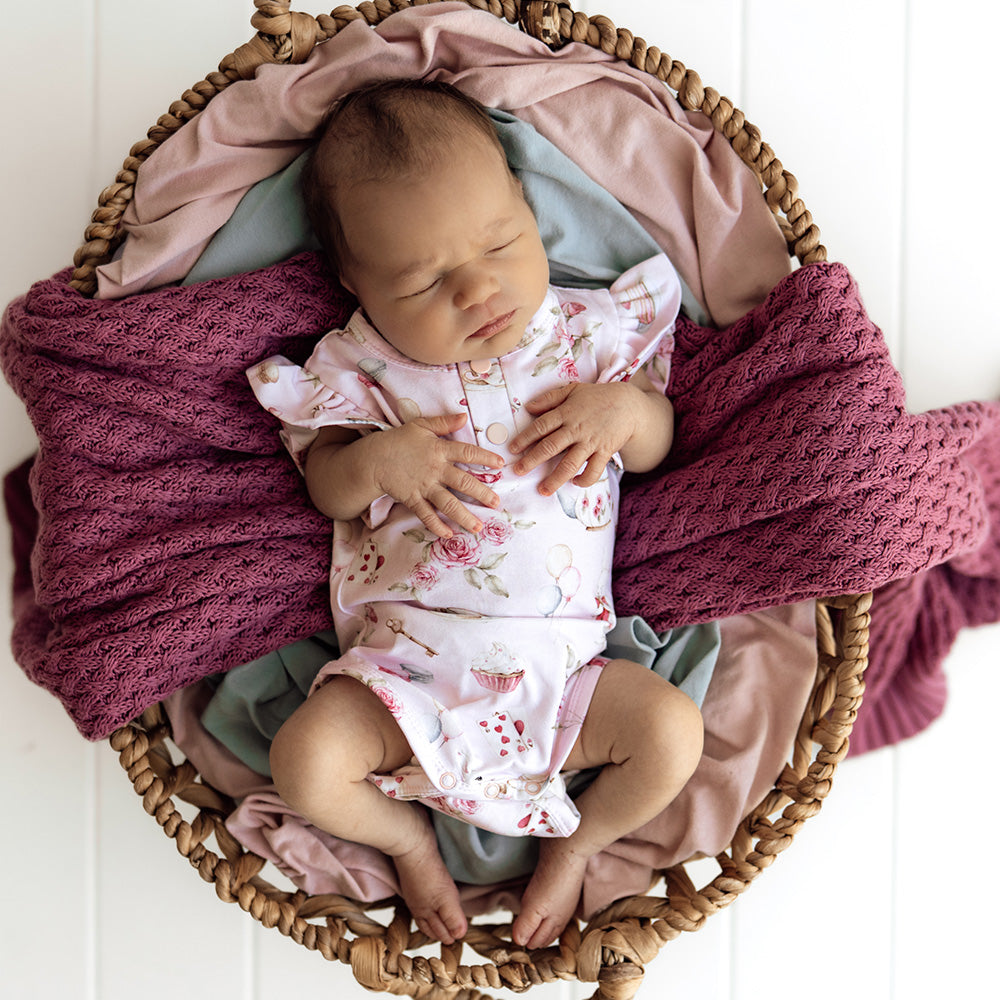 Alice’s Tea Party Short Sleeve Organic Bodysuit - View 6