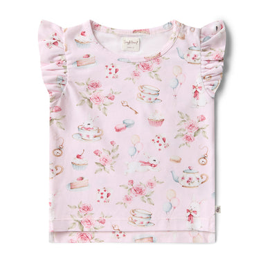 Alice’s Tea Party Organic T-Shirt with Frill | Snuggle Hunny