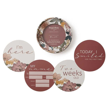 Australiana & Rust Reversible Milestone Cards-Snuggle Hunny