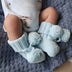 Baby Blue Organic Cotton Knit Booties | Snuggle Hunny
