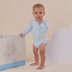 Baby Blue Long Sleeve Organic Bodysuit - Thumbnail 5
