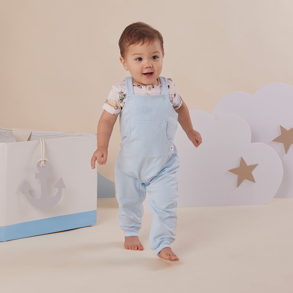 Baby Blue Organic Joey Overalls - View 11
