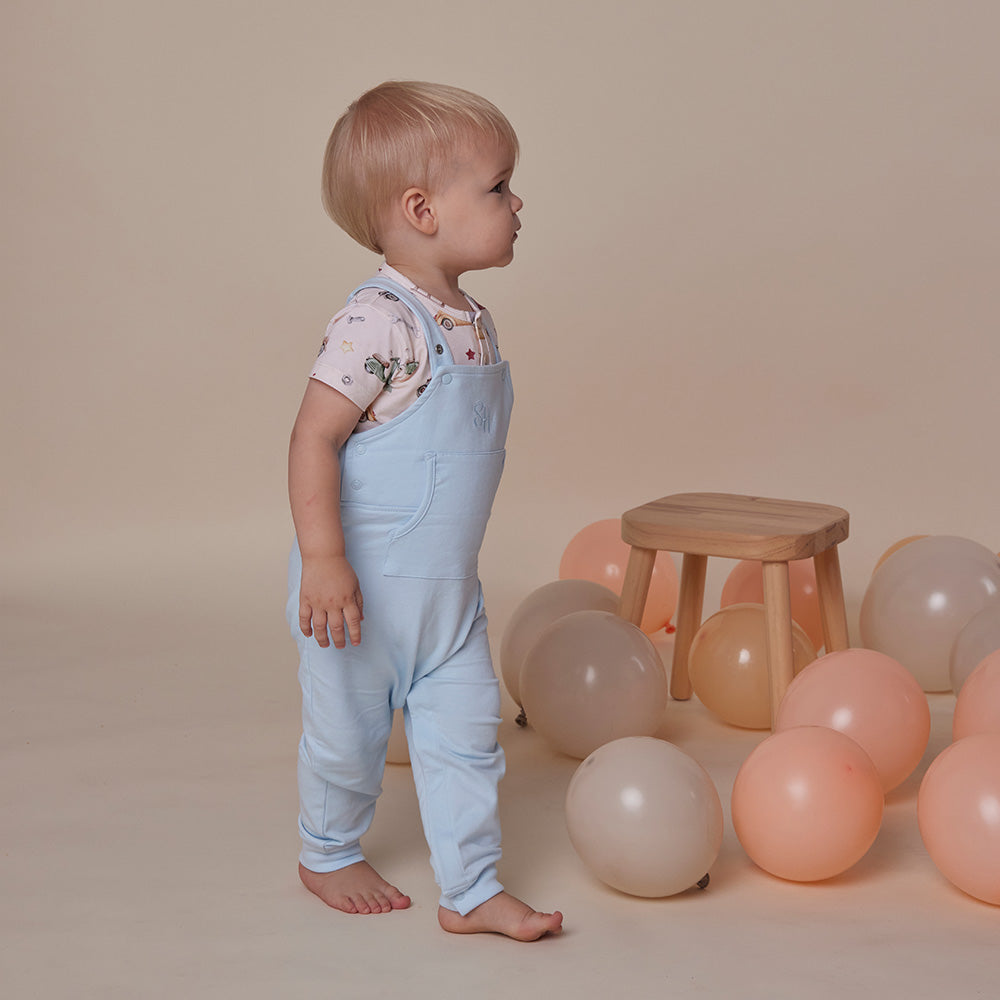 Baby Blue Organic Joey Overalls - View 10