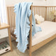 Baby Blue Ruffle Knit Organic Baby Blanket - Thumbnail 4