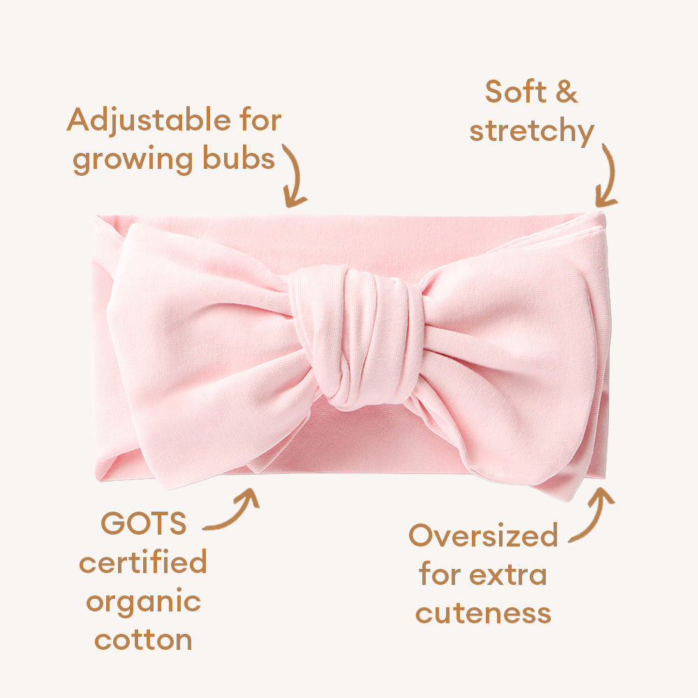 Baby Pink Organic Oversized Bow - View 5
