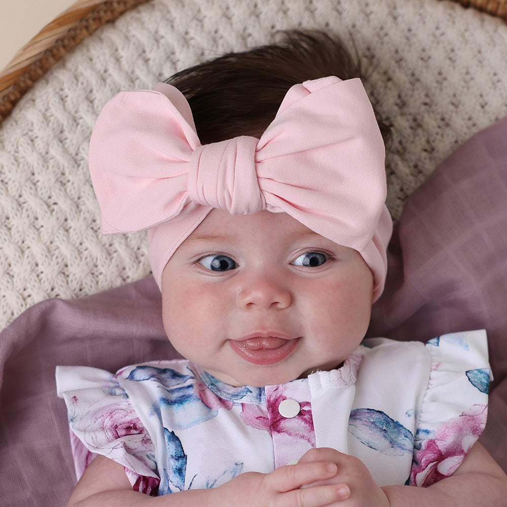 Baby Pink Organic Oversized Bow - View 3