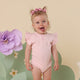 Baby Pink Short Sleeve Organic Bodysuit with Frill - Thumbnail 3