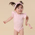 Baby Pink Short Sleeve Organic Bodysuit with Frill | Snuggle Hunny