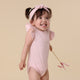 Baby Pink Short Sleeve Organic Bodysuit with Frill - Thumbnail 4
