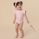 Baby Pink Short Sleeve Organic Bodysuit with Frill - Thumbnail 8