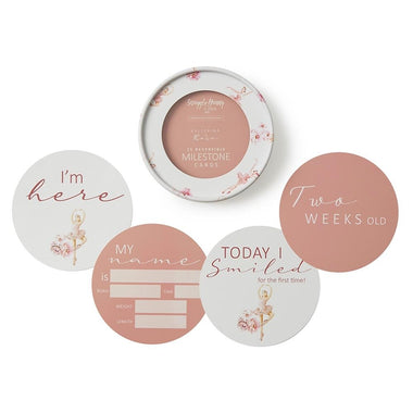 Ballerina & Rosa Reversible Milestone Cards-Snuggle Hunny