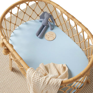 Bassinet Sheet - Baby Blue Organic Bassinet Sheet / Change Pad Cover