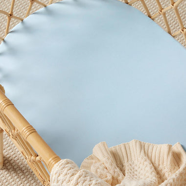 Bassinet Sheet - Baby Blue Organic Bassinet Sheet / Change Pad Cover