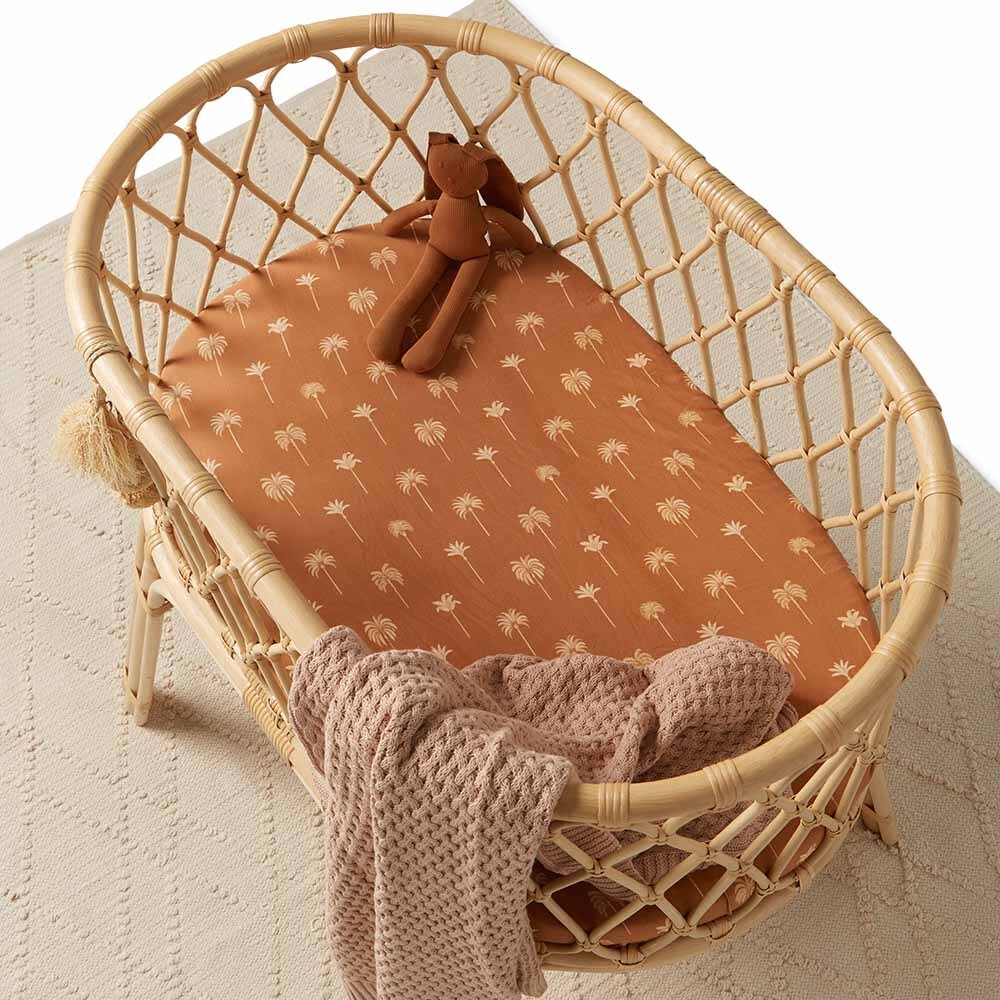 Bronze Palm Organic Bassinet Sheet / Change Pad Cover - View 3