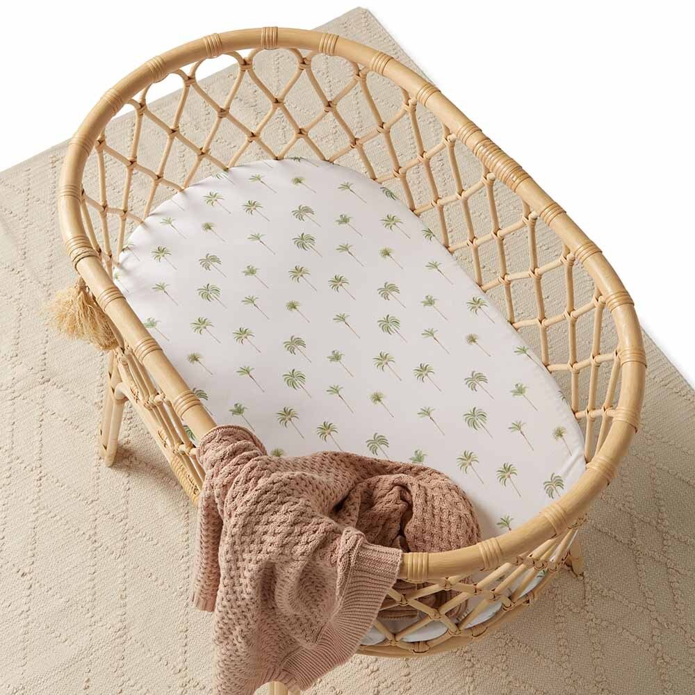 Green Palm Organic Bassinet Sheet / Change Pad Cover - View 3