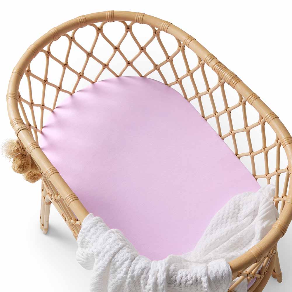 Lilac Organic Bassinet Sheet / Change Pad Cover - View 4