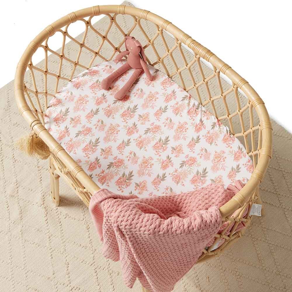 Rosette Organic Bassinet Sheet / Change Pad Cover - View 3