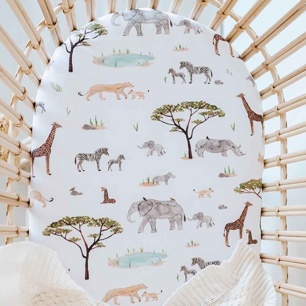 Safari Organic Bassinet Sheet / Change Pad Cover - View 6